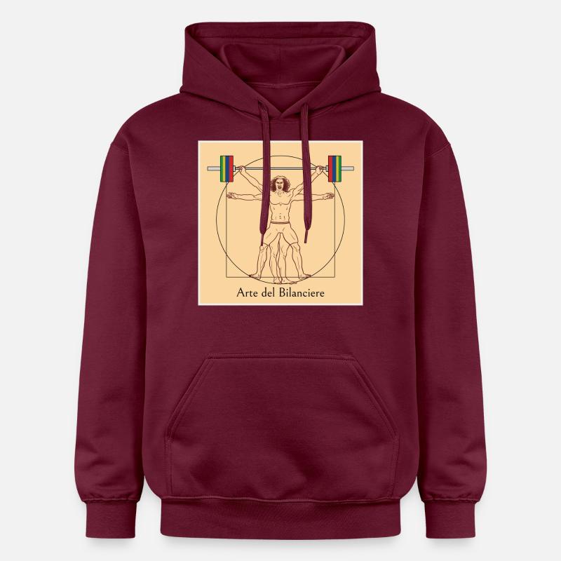 Homme de Vitruve déchirant - Sweat à capuche Softstyle® Gildan Unisexe - maroon