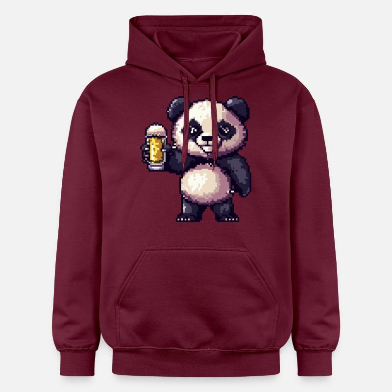 Bière Panda Pixel - Sweat à capuche Softstyle® Gildan Unisexe - maroon