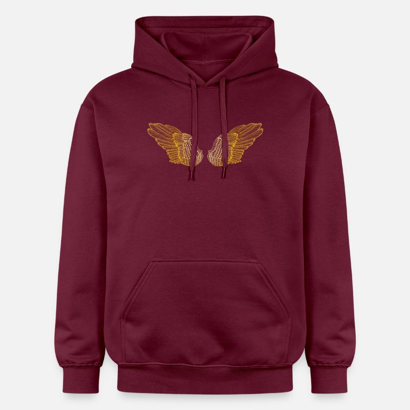 Ailes d'ange dorées duveteuses - Sweat à capuche Softstyle® Gildan Unisexe - maroon