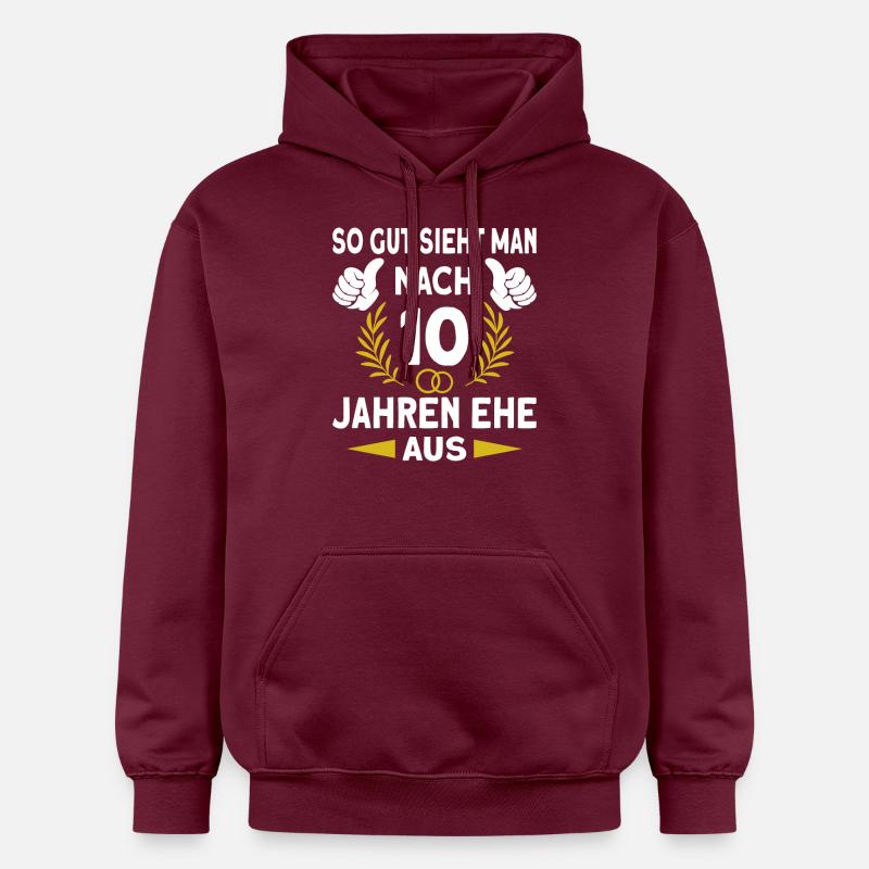 Rosenhochzeit 10 Hochzeitstag Ehemann Ehefrau - Gildan Unisex Softstyle® Midweight Hoodie - Maroon