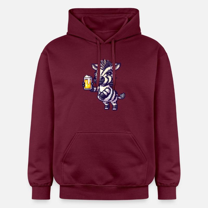 Bière Zebra Pixel - Sweat à capuche Softstyle® Gildan Unisexe - maroon