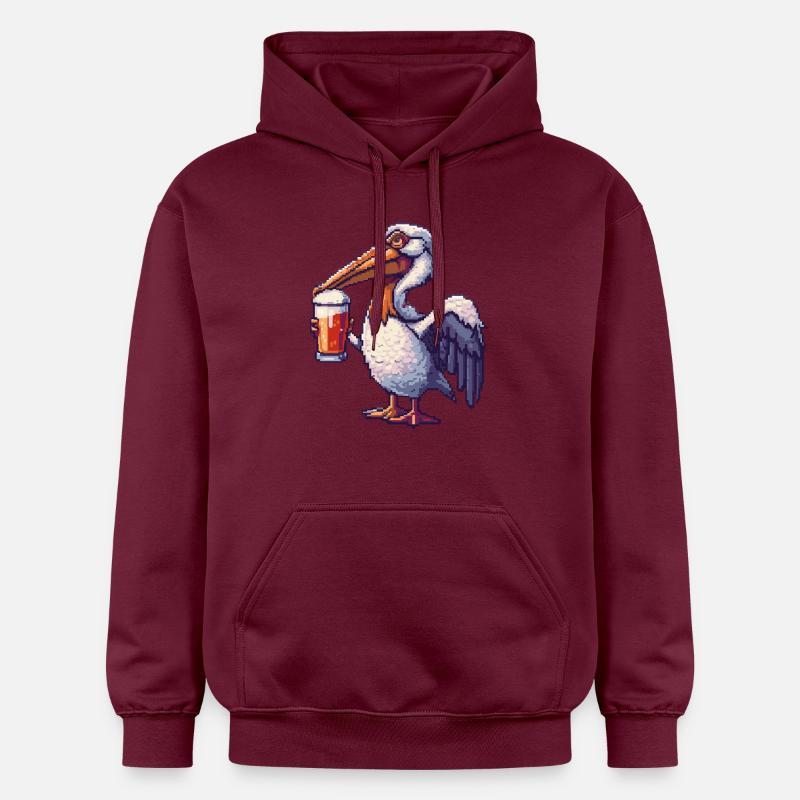 Bière Pelican Bird Pixel - Sweat à capuche Softstyle® Gildan Unisexe - maroon