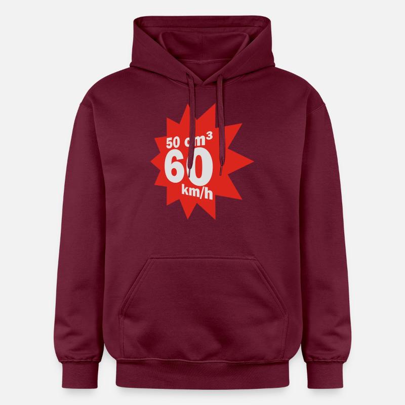 50 cc, 60 kmh - Sweat à capuche Softstyle® Gildan Unisexe - maroon