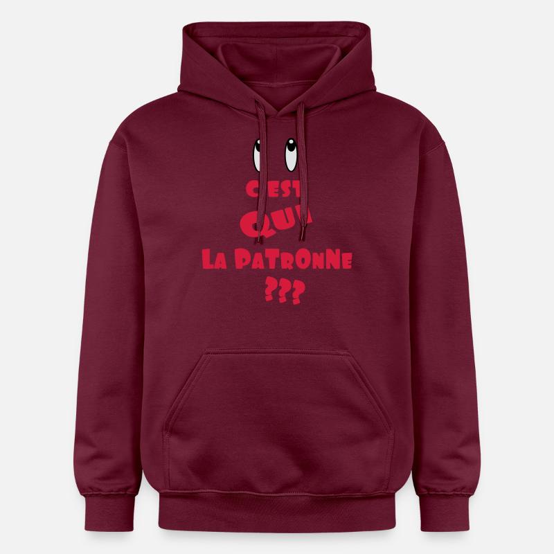 c'est qui LA PATRONNE - Sweat à capuche Softstyle® Gildan Unisexe - maroon