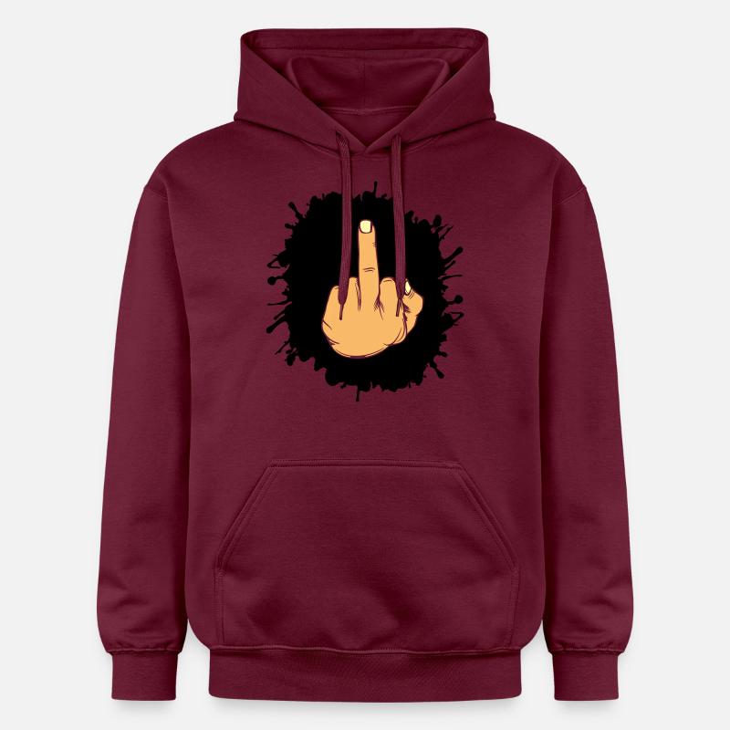 Doigt d’honneur éclaboussé - Sweat à capuche Softstyle® Gildan Unisexe - maroon