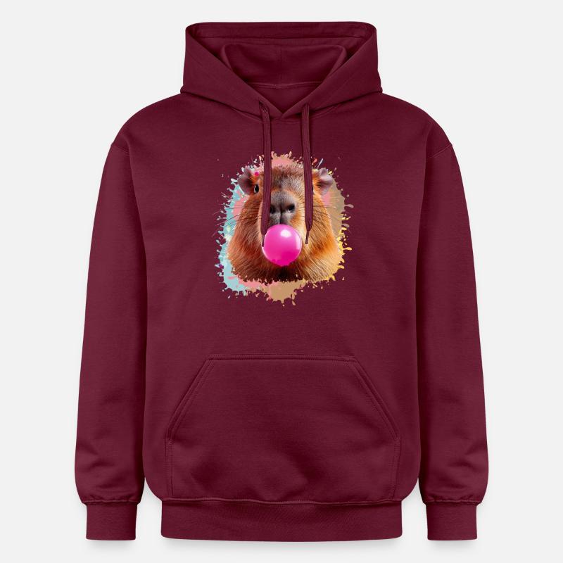 Capybara, graffiti, illustration, chewing-gum - Sweat à capuche Softstyle® Gildan Unisexe - maroon