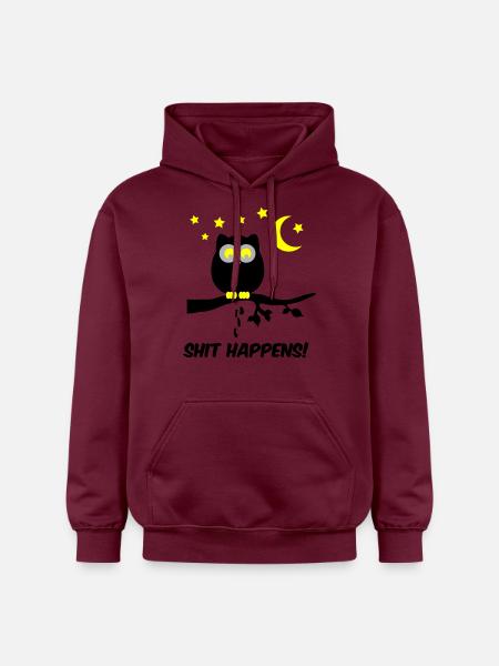 Owl Shit Happens 02 - Gildan Unisex Softstyle® Midweight Hoodie - maroon