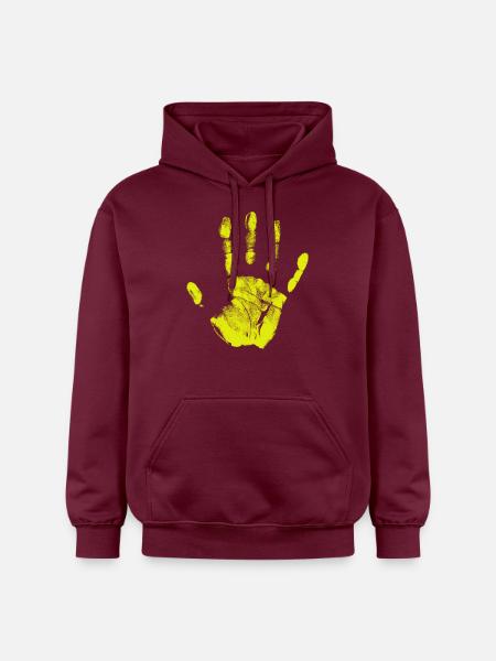 Håndaftryk, malede identitet, fingre og håndflade - Gildan Softstyle® Midweight unisex-hoodie - maroon
