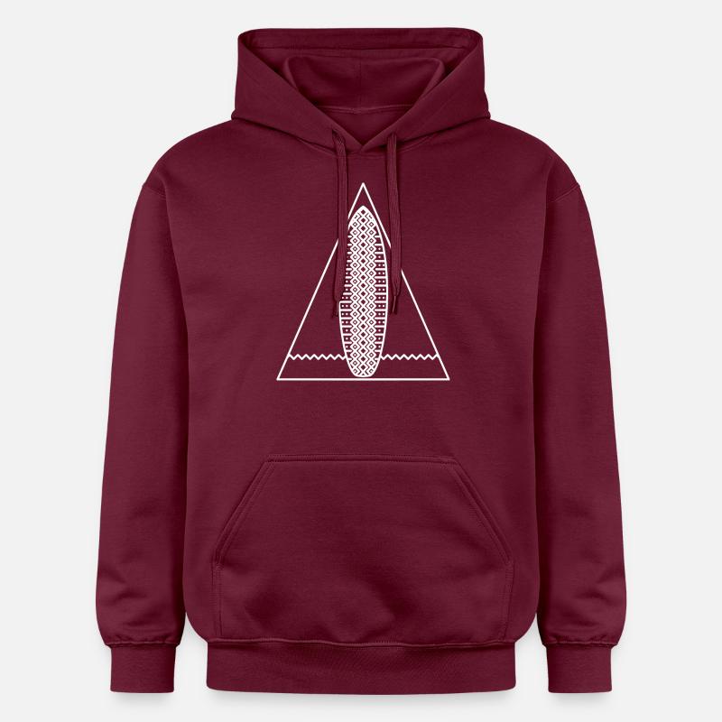 Surf Triangle (monochrome blanc) - Sweat à capuche Softstyle® Gildan Unisexe - maroon