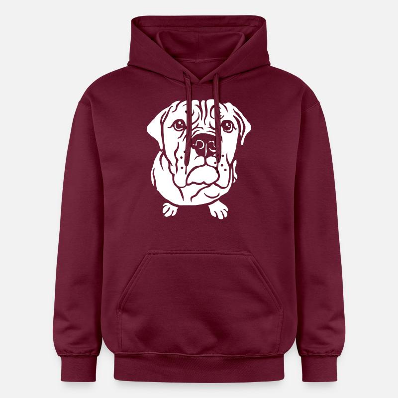 Mendicité du bouledogue - Sweat à capuche Softstyle® Gildan Unisexe - maroon