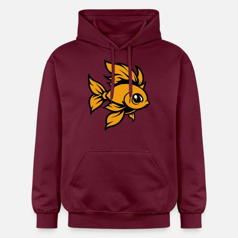 Poisson rouge Poisson Bande Dessinée - Sweat à capuche Softstyle® Gildan Unisexe - maroon