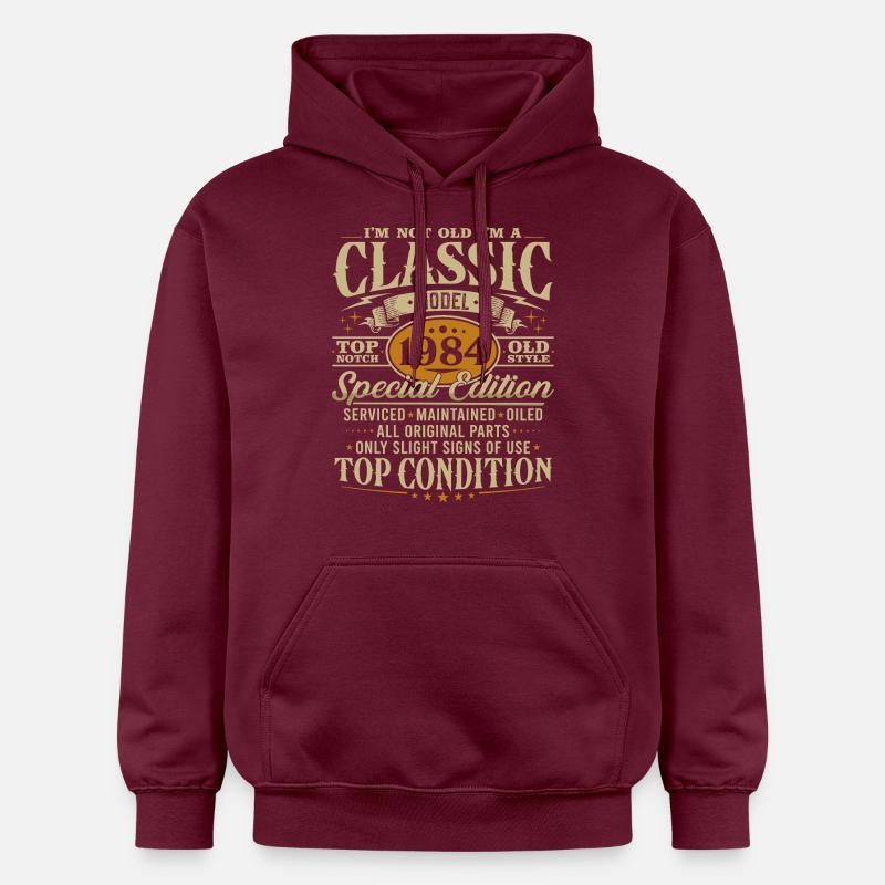 Millésime 1984 Classique Cadeau d’anniversaire - Sweat à capuche Softstyle® Gildan Unisexe - maroon