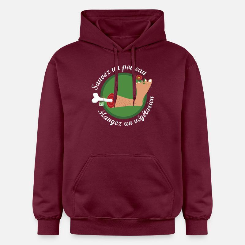 Végétarien - Sweat à capuche Softstyle® Gildan Unisexe - maroon