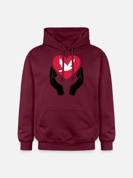 Fredens due - Kærlighed - Pacifist - Gildan Softstyle® Midweight unisex-hoodie - maroon