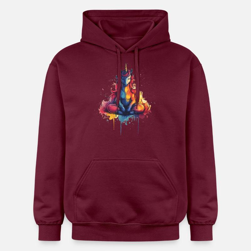 Méditation Licorne - Sweat à capuche Softstyle® Gildan Unisexe - maroon