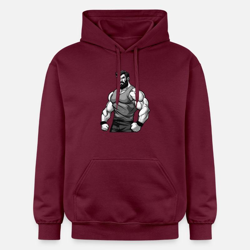 Muscles de bodybuilder d’entraînement - Sweat à capuche Softstyle® Gildan Unisexe - maroon