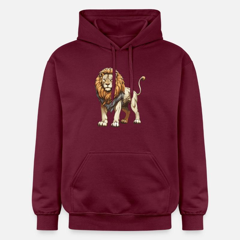 Lion Animal - Sweat à capuche Softstyle® Gildan Unisexe - maroon
