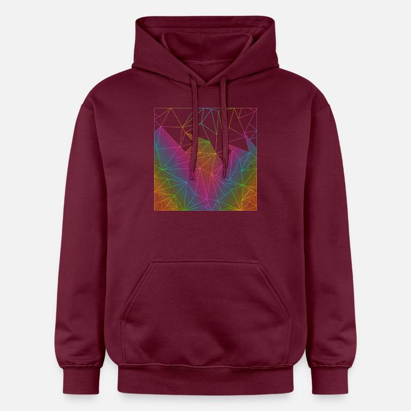 Lignes abstraites arc-en-ciel - Sweat à capuche Softstyle® Gildan Unisexe - maroon