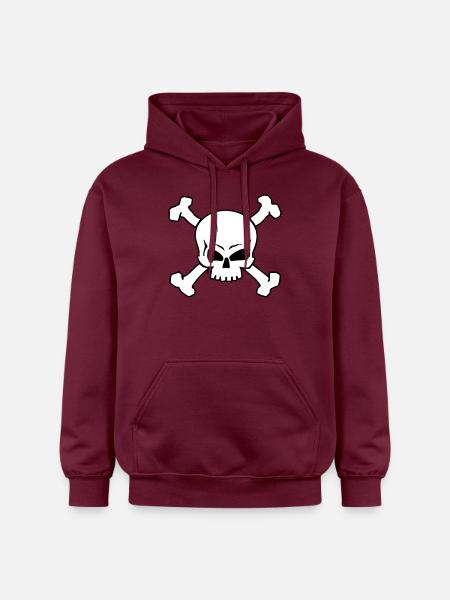 CROSSED SKULL - 2C (W) - Gildan Unisex Softstyle® Midweight Hoodie - maroon