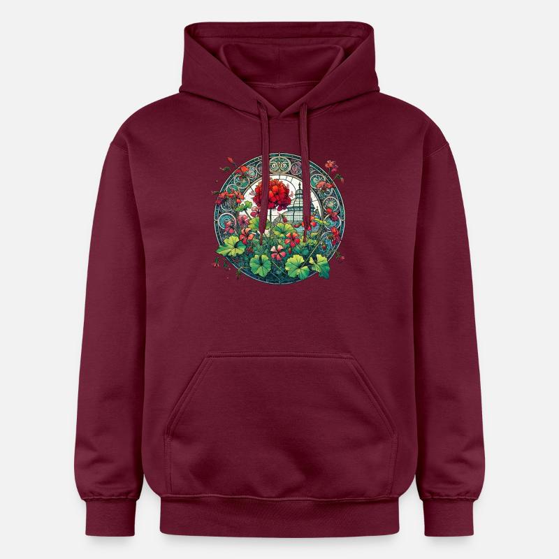 Géraniums - Sweat à capuche Softstyle® Gildan Unisexe - maroon