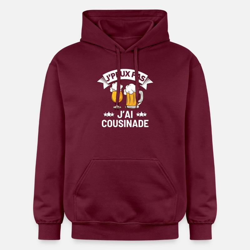 J'peux Pas J'ai Cousinade - Sweat à capuche Softstyle® Gildan Unisexe - maroon