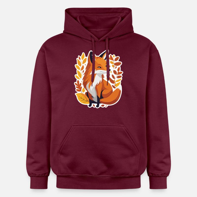 Renard en automne #4 - Sweat à capuche Softstyle® Gildan Unisexe - maroon