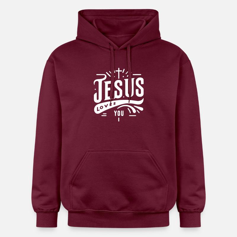 Jésus vous aime - Sweat à capuche Softstyle® Gildan Unisexe - maroon