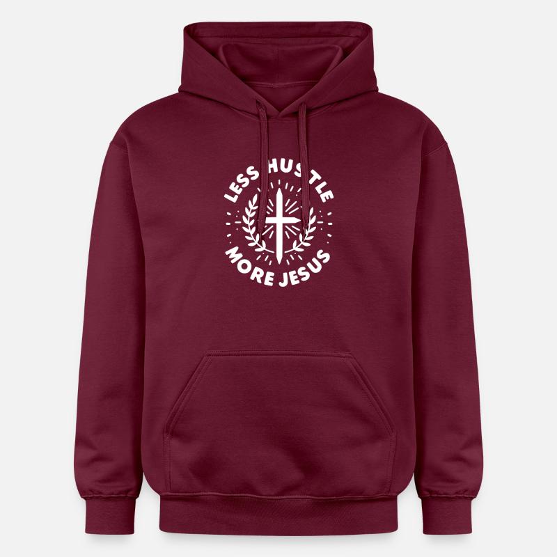 Moins d’agitation Plus Jésus - Sweat à capuche Softstyle® Gildan Unisexe - maroon