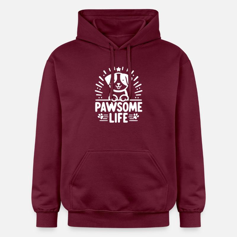La vie de Pawsome - Sweat à capuche Softstyle® Gildan Unisexe - maroon