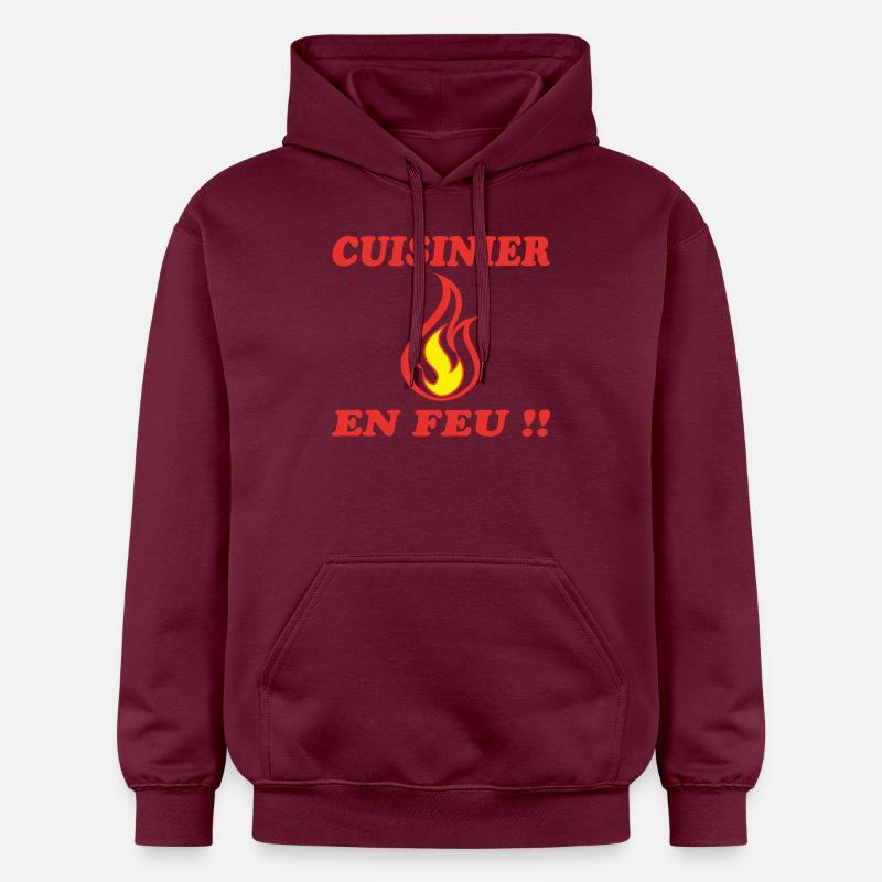 CUISINIER EN FEU !!! - Sweat à capuche Softstyle® Gildan Unisexe - maroon