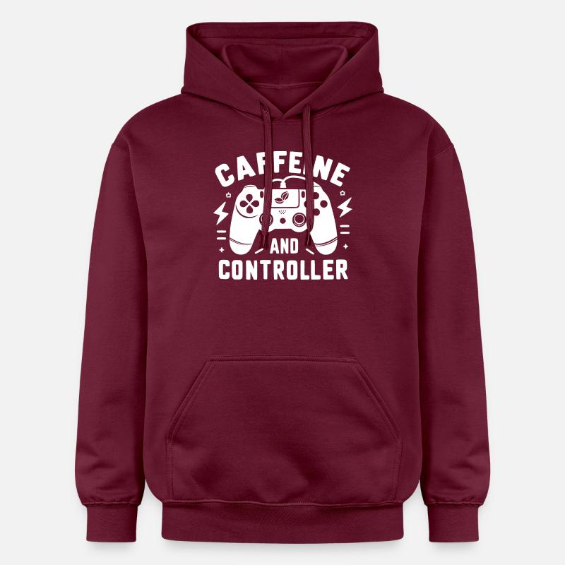 Caffeine and Controller - Gildan Unisex Softstyle® Midweight Hoodie - maroon