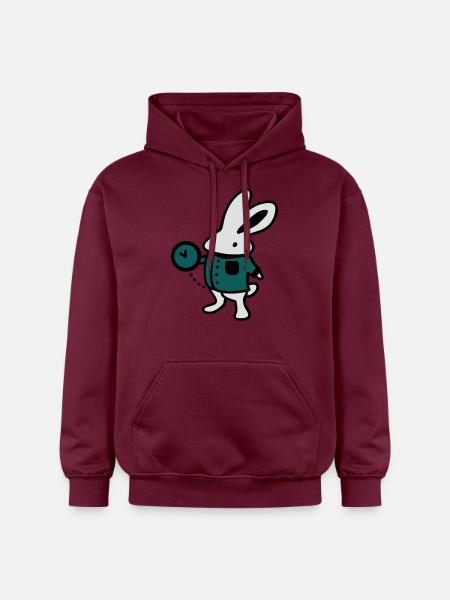 Rabbit + Clock - Gildan Unisex Softstyle® Midweight Hoodie - maroon