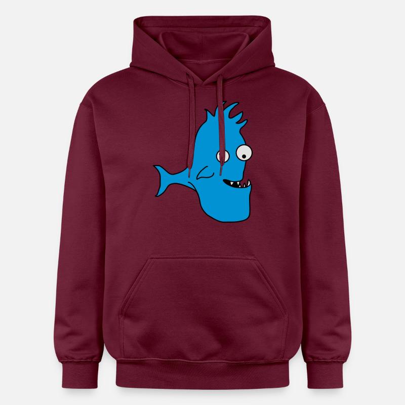 Stupid Crazy Comic Fish - Sweat à capuche Softstyle® Gildan Unisexe - maroon