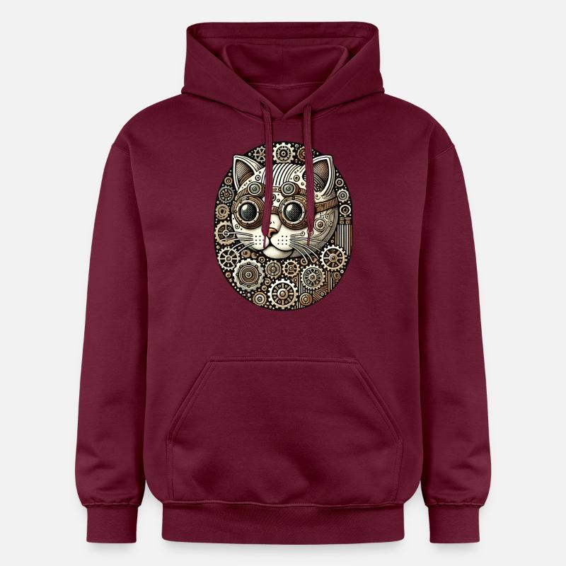 Steampunk Kitty Cat - Sweat à capuche Softstyle® Gildan Unisexe - maroon
