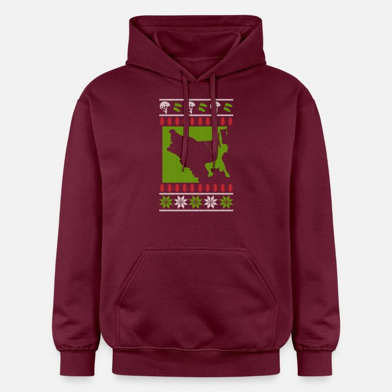 Escalade Bouldering laid de Noël - Sweat à capuche Softstyle® Gildan Unisexe - maroon