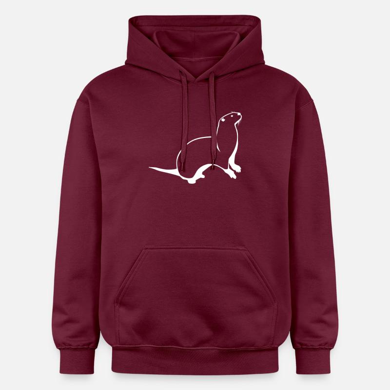 loutre - Sweat à capuche Softstyle® Gildan Unisexe - maroon
