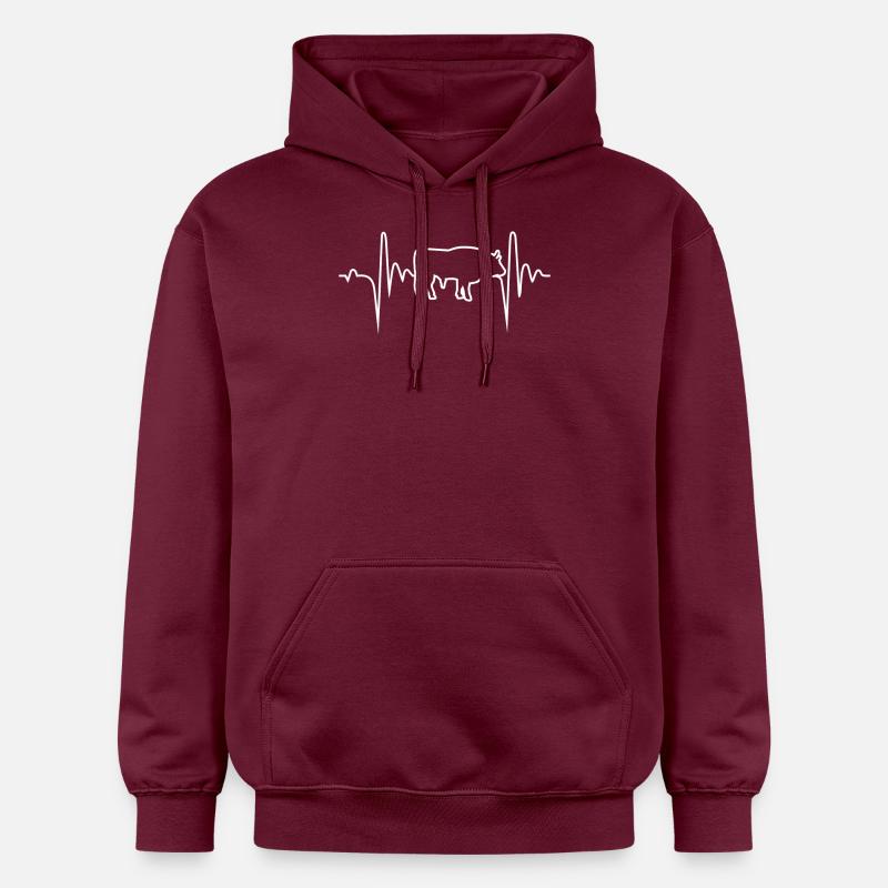 Hobby vache Heartbeat cadeau - Sweat à capuche Softstyle® Gildan Unisexe - maroon