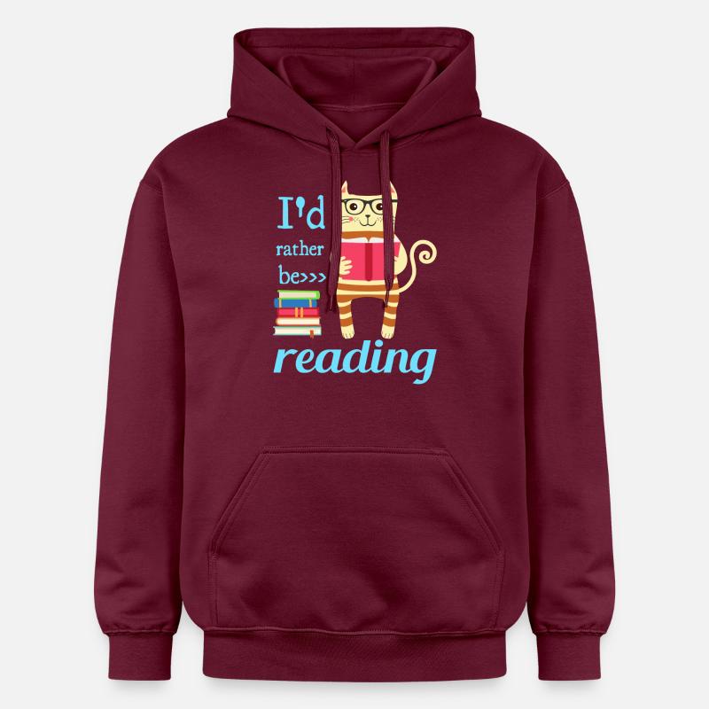 I would rather read - Gildan Unisex Softstyle® Midweight Hoodie - maroon