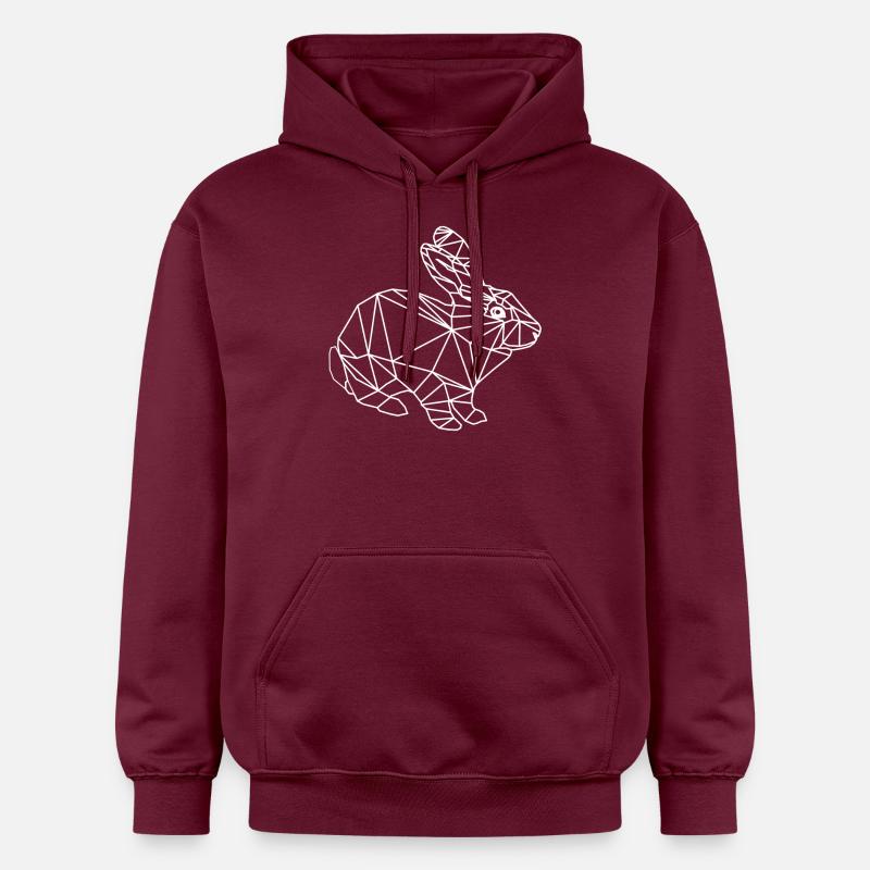 lapin low poly - Sweat à capuche Softstyle® Gildan Unisexe - maroon