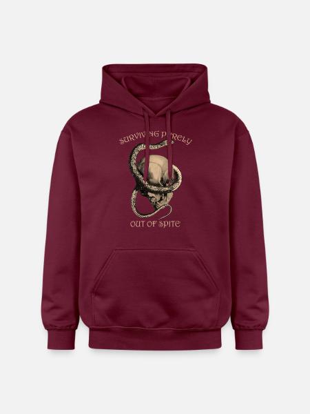 Gothic Skull & Snake Design - Gildan Unisex Softstyle® Midweight Hoodie - maroon