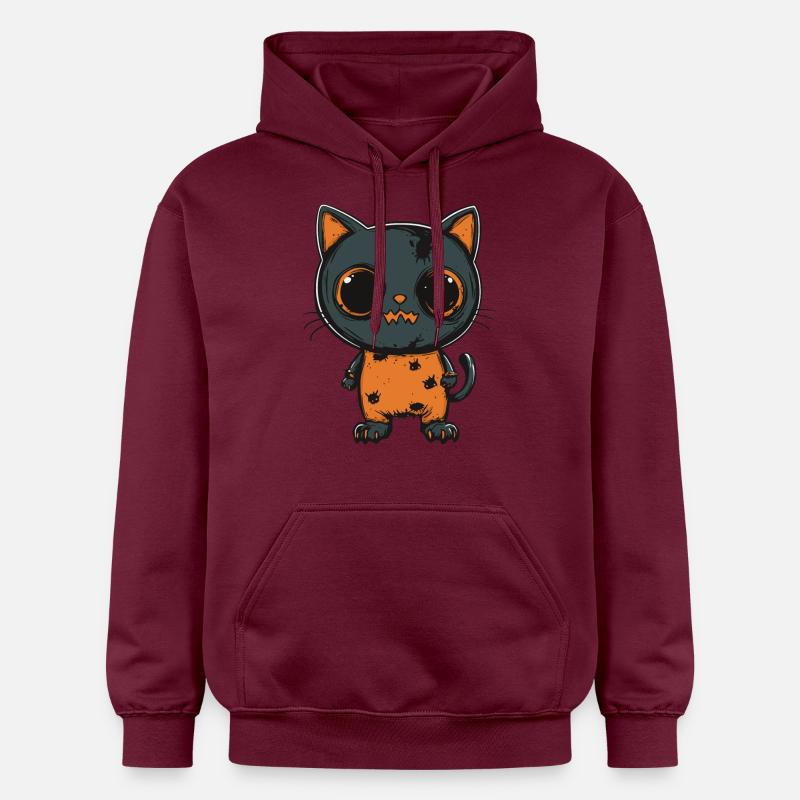 Chat Halloween Zombie - Sweat à capuche Softstyle® Gildan Unisexe - maroon