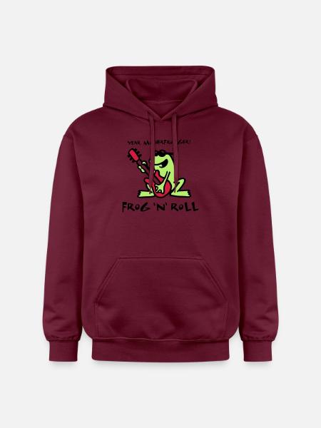 frog_n_roll_072011_d_3c - Gildan Unisex Softstyle® Midweight Hoodie - maroon