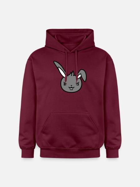 Bunny Evil Eye Naughty Cool Determined Funny - Gildan Unisex Softstyle® Midweight Hoodie - maroon