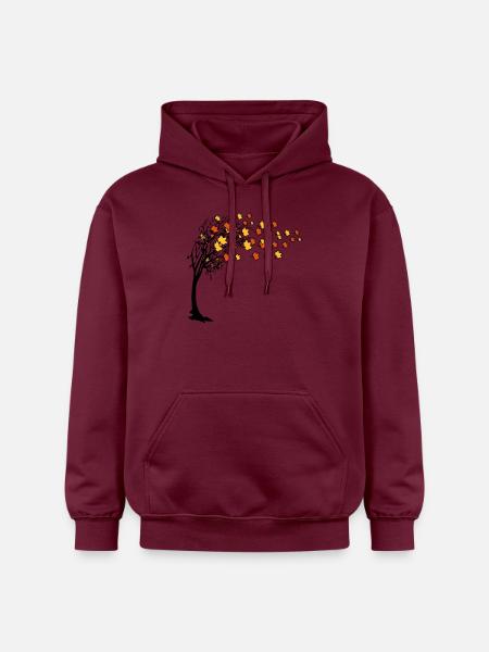 Autumn tree leaves - Gildan Unisex Softstyle® Midweight Hoodie - maroon