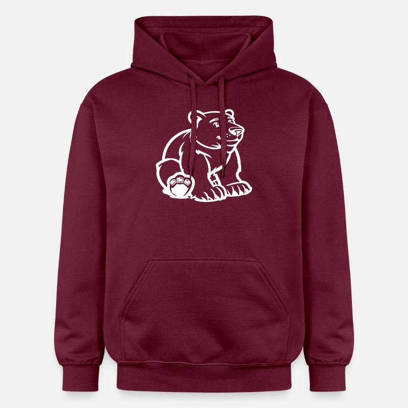 Polar Bear Comic Bear - Gildan Unisex Softstyle® Midweight Hoodie - maroon