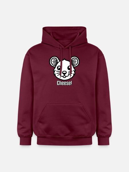 Cute looking Mouse - "Cheese" Design - Gildan Unisex Softstyle® Midweight Hoodie - maroon