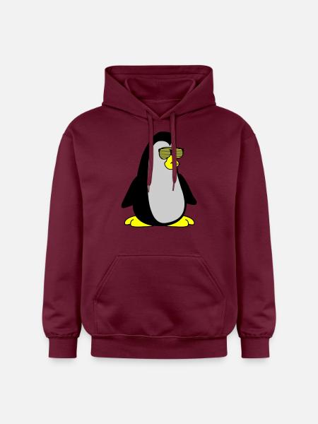 Cool Penguin 002 - Gildan Unisex Softstyle® Midweight Hoodie - maroon