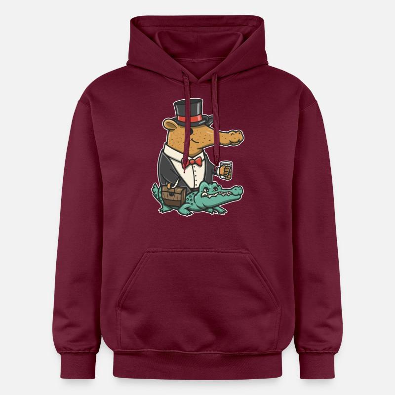 Capybara Dapper Crocodile - Sweat à capuche Softstyle® Gildan Unisexe - maroon