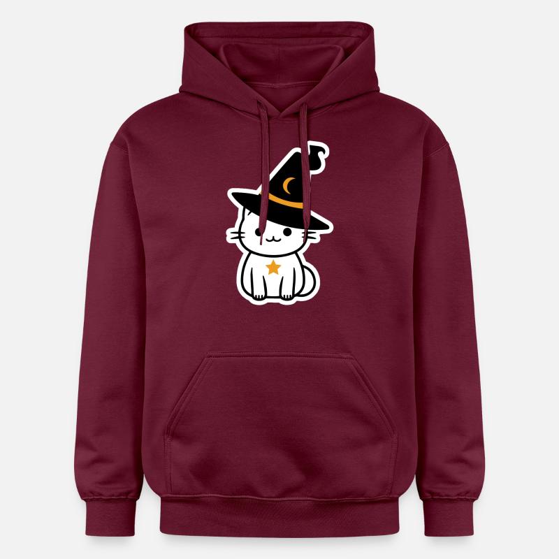 Chat sorcière d'halloween - Sweat à capuche Softstyle® Gildan Unisexe - maroon