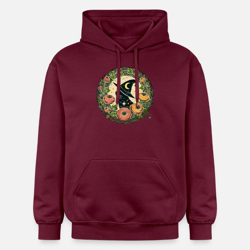 Sorcier chat noir - Sweat à capuche Softstyle® Gildan Unisexe - maroon